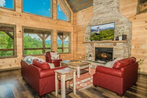 Televisión, chimenea y videojuegos 