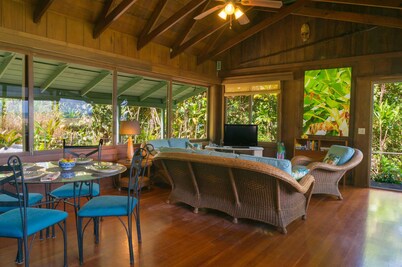 Kauai ocean view home near Tunnels & Lumahai Beach