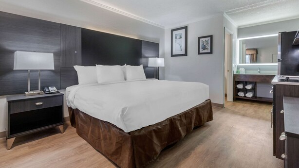 Room, 1 King Bed, Non Smoking (Efficiency) | Egyptian cotton sheets, premium bedding, pillowtop beds, desk - Suburban Studios at the University (Conway)