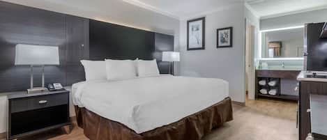 Egyptian cotton sheets, premium bedding, pillow-top beds, desk