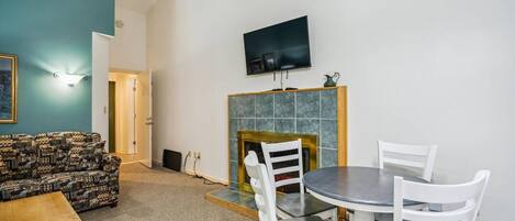 Cozy up with the electric fireplace