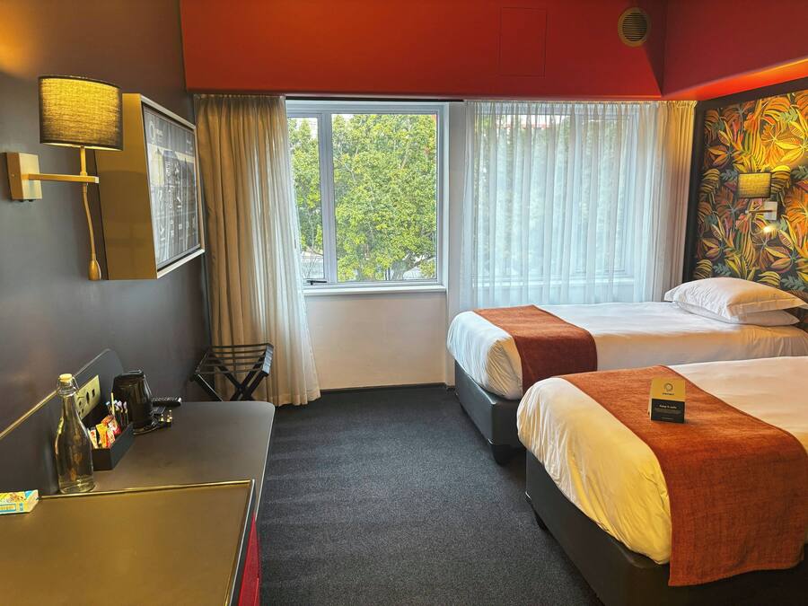 In-room safe, desk, laptop workspace, soundproofing