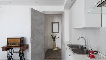 Apartment, 1 Bedroom, Terrace | Dapur peribadi | Peti sejuk, ketuhar gelombang mikro, ketuhar, dapur