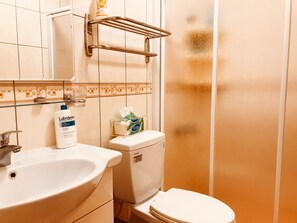 淋浴設備、免費盥洗用品、吹風機、拖鞋