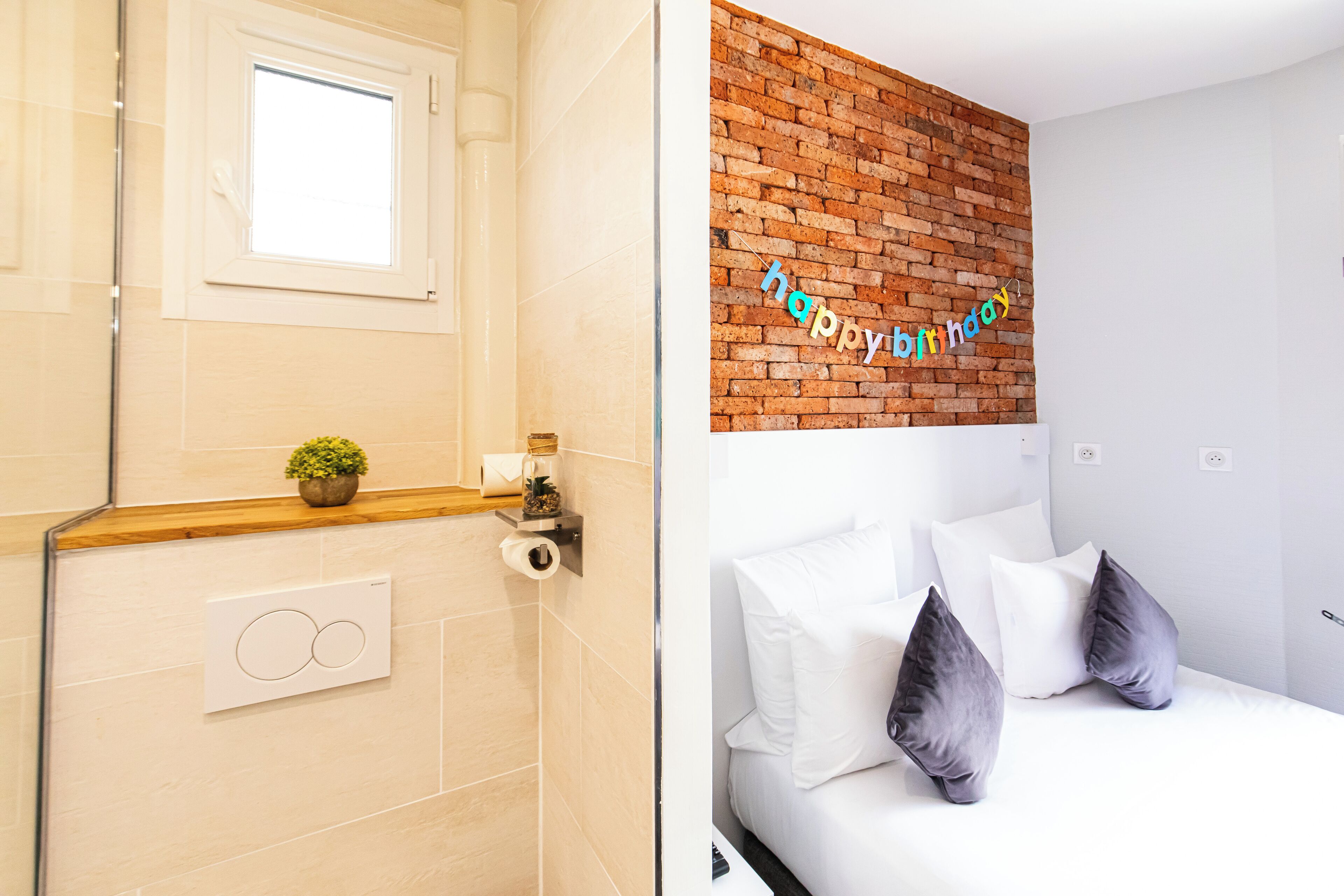 free toiletries, hair dryer, towels