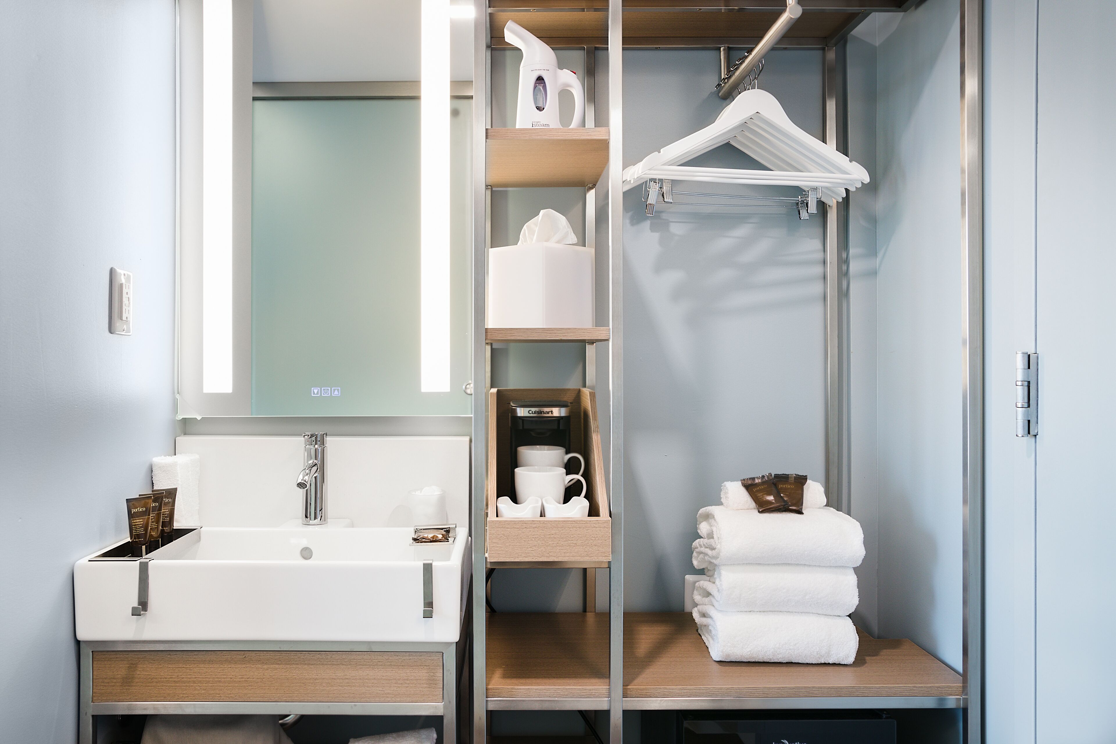 shower, rainfall showerhead, designer toiletries, hair dryer