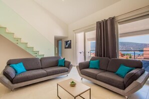 Apartment, 4 Bedrooms, Sea View | Living area | Flat-screen TV - Apartments Delux Skalnica - Adults Only (Cres)