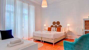 Family Quadruple Room, Shared Bathroom | Laptop workspace, blackout drapes, iron/ironing board, free WiFi