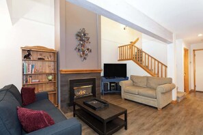 TV, fireplace, offices