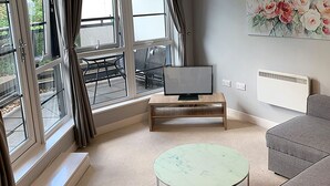 Two Bedroom Apartment with Balcony | Living area - Continental Apartments at Wallis Square with Parking, WiFi & Netflix (Farnborough)
