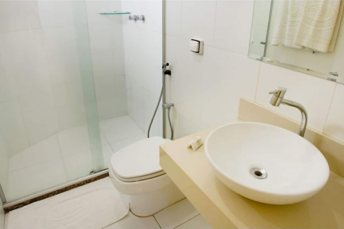 shower, towels, toilet paper