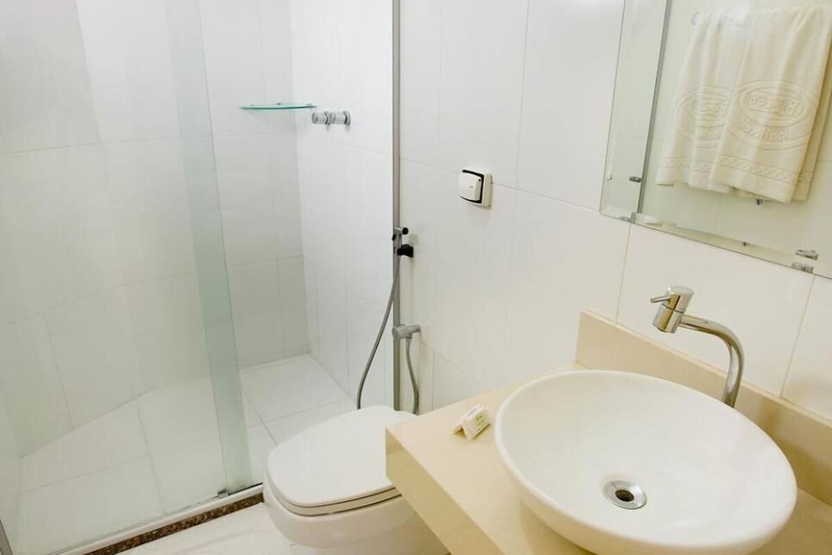 shower, towels, toilet paper