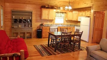 Smart TV, fireplace, DVD player, books