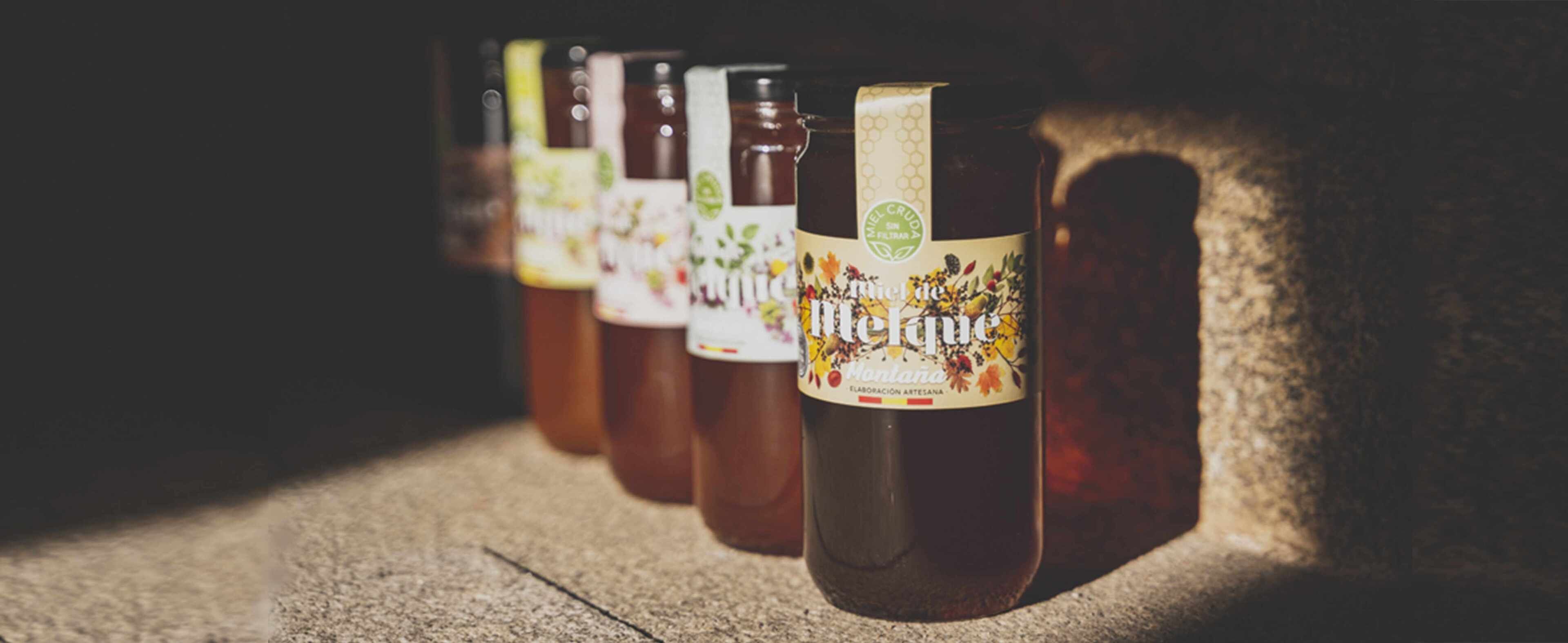 Une rangée de bouteilles, toutes étiquetées, est placée contre un mur à texture.