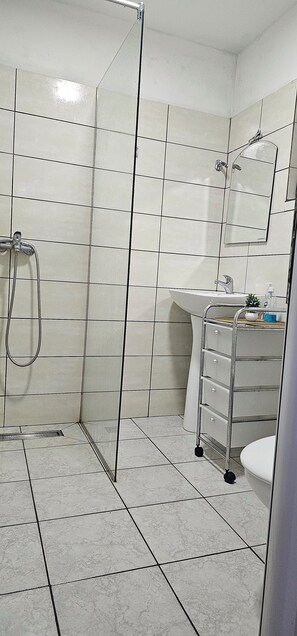 Combined shower/bathtub, jetted bath, hair dryer, bidet - Beachfront  Rajana bungalow (Doni Štoj)