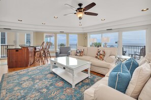 TV, DVD player - Huge Ocean Front Home with Multi Levels for Large Groups or Families (Saint Simons Island)