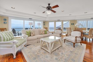 TV, DVD player - Huge Ocean Front Home with Multi Levels for Large Groups or Families (Saint Simons Island)
