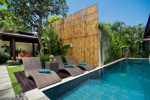 Pool - 5-bedroom private villa in Seminyak, offering daily breakfast, full-time private chef, airport transfers, complimentary massages, housekeeping, and a dedicated driver. (Seminyak)