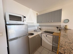 Réfrigérateur, micro-ondes, plaque de cuisson, lave-vaisselle