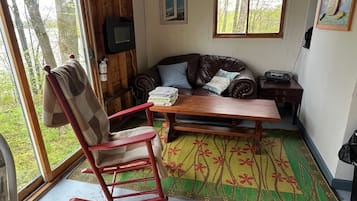 Televisión y chimenea