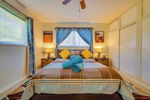 1 bedroom, iron/ironing board, travel crib, free WiFi