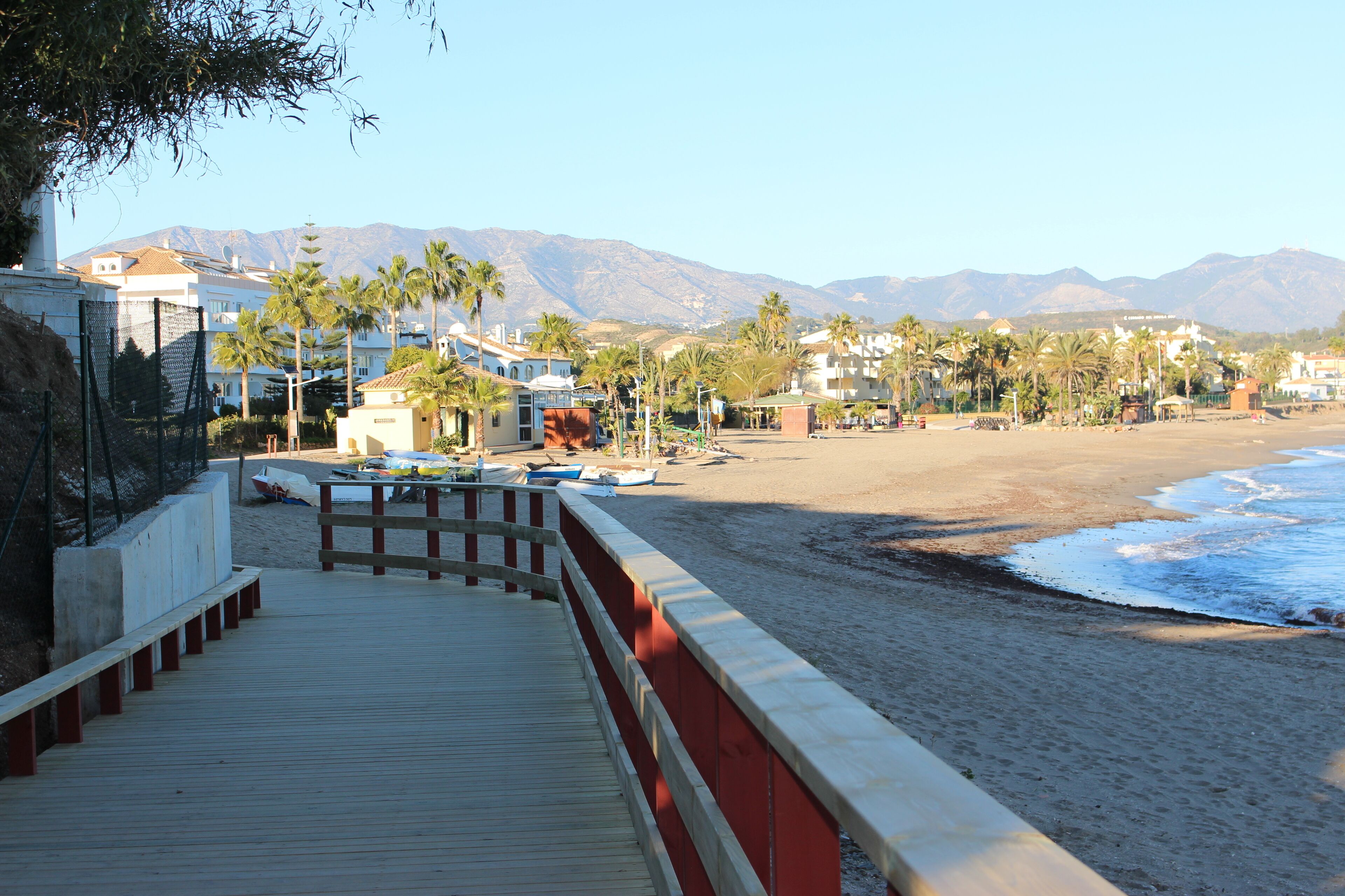 Here is when you reach the beach in La Cala