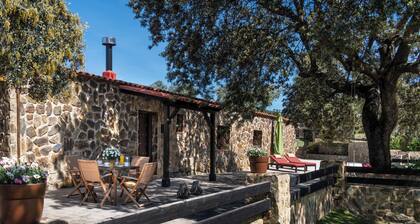 Rural house surrounded by mountains with swimming pool, skatepark and children's playground in Llerena