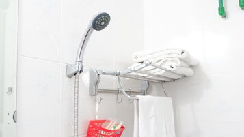 Shower, free toiletries, hair dryer (on request), slippers