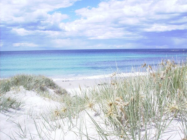 Beach nearby, sun loungers