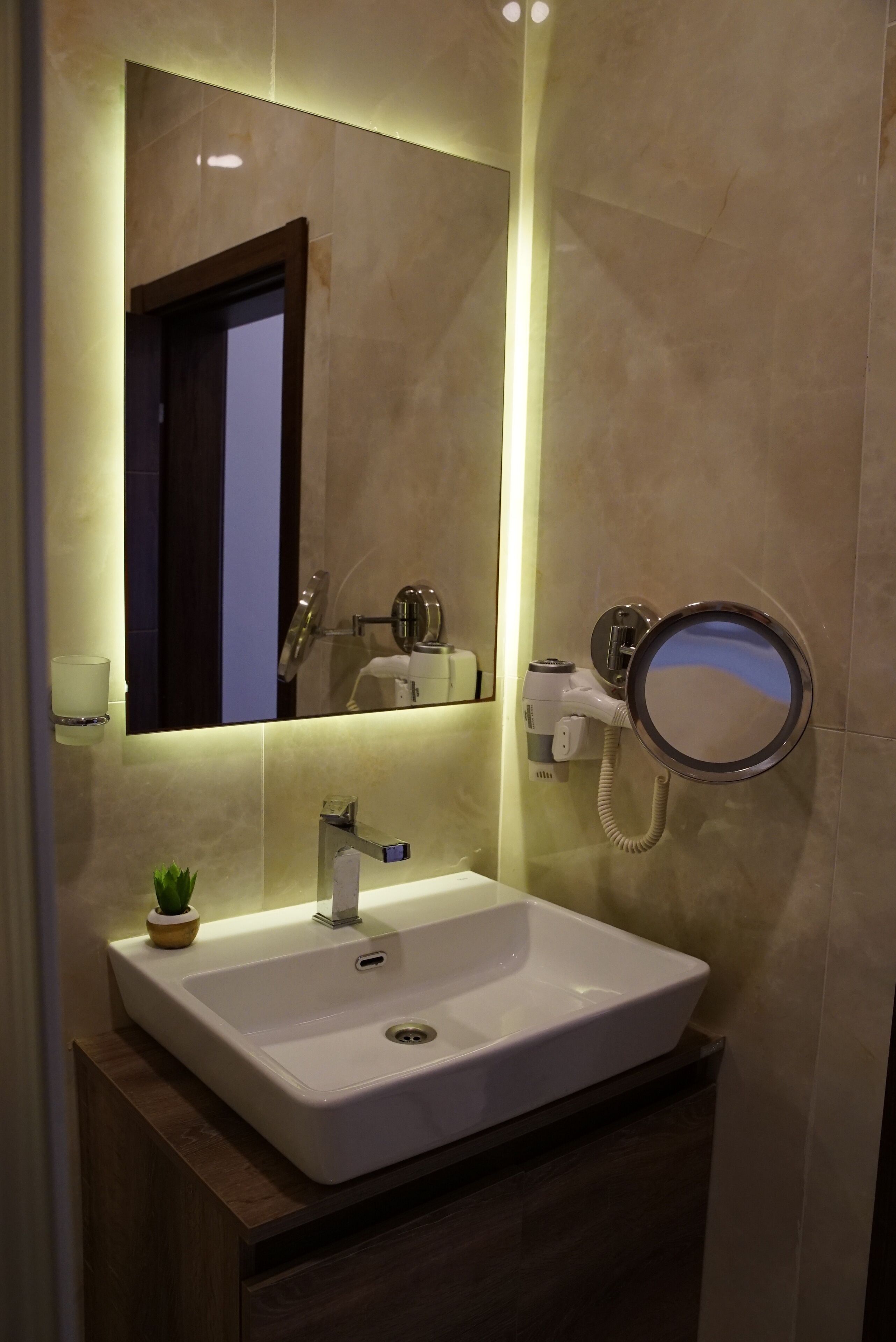 shower, hydromassage showerhead, hair dryer, slippers