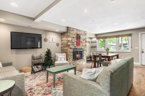 TV, fireplace, DVD player