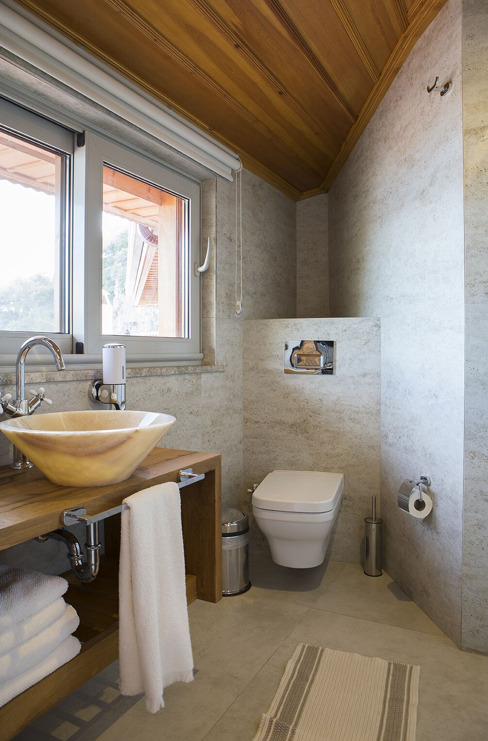 deluxe double room | bathroom | shower, rainfall showerhead, eco-friendly toiletries, hair dryer