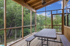 Outdoor dining - Riverside Retreat with River Access and Stunning views! (Stonewall)