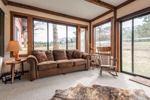 TV, fireplace, DVD player, video library