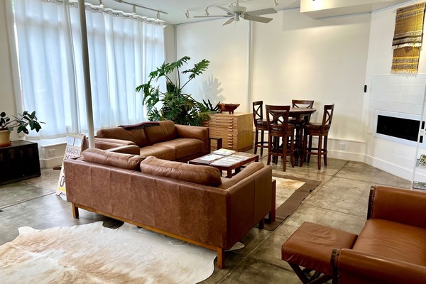 Smart TV, chimenea y reproductor de DVD