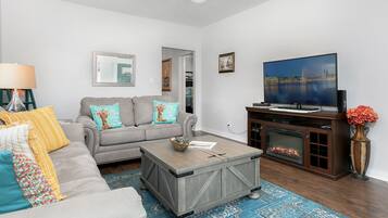 TV, fireplace, DVD player