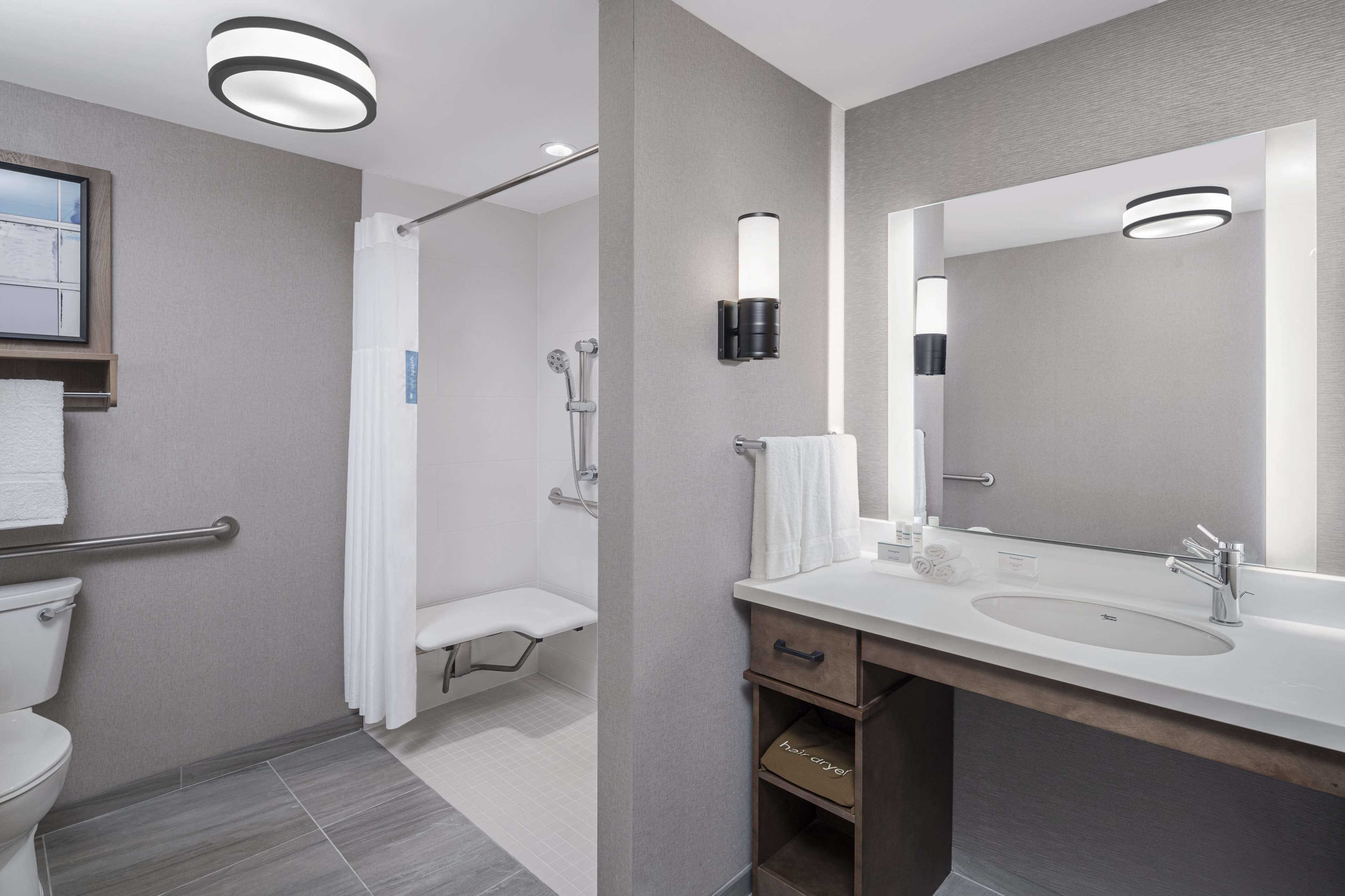 free toiletries, hair dryer, towels, soap