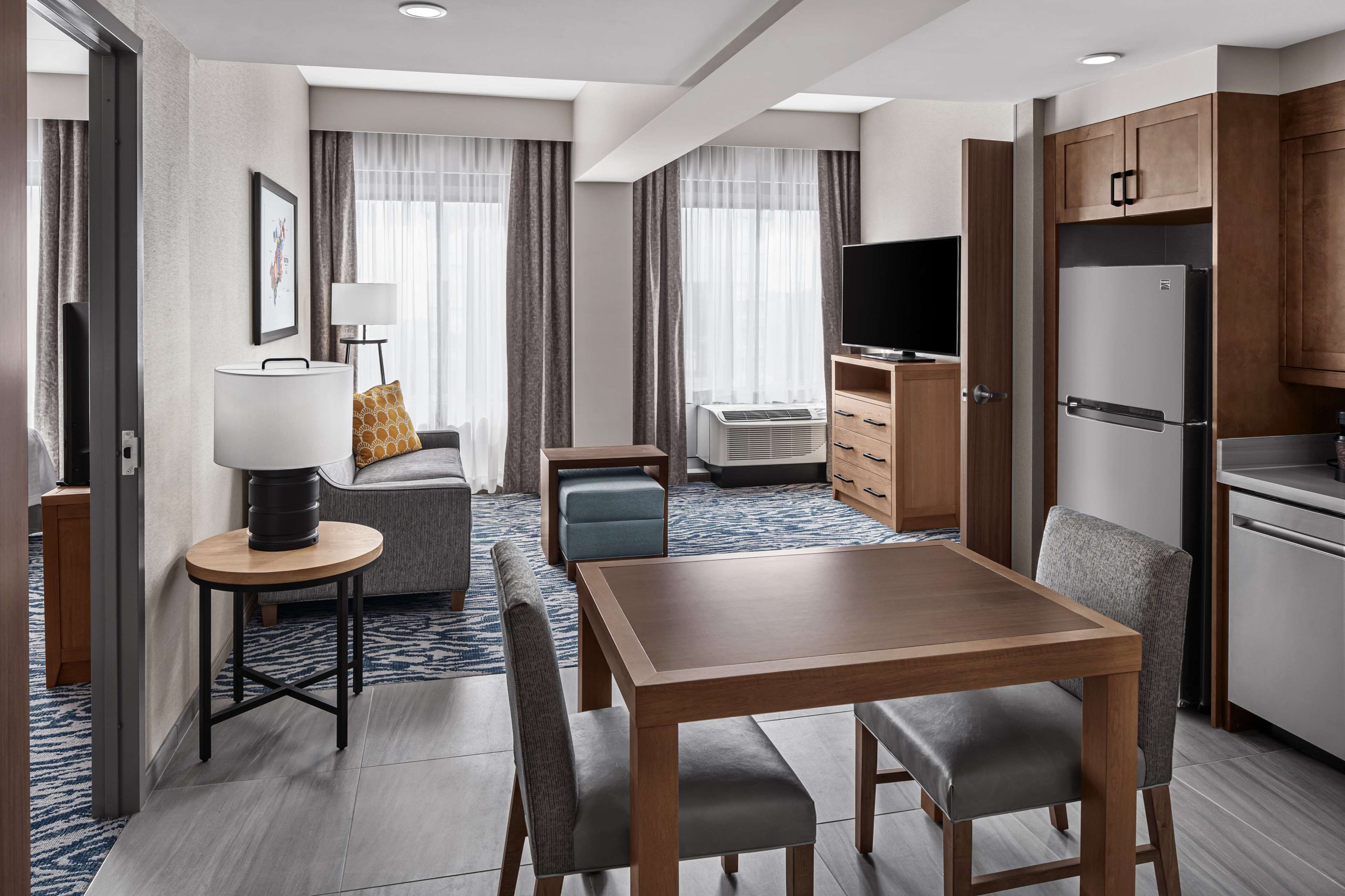 suite, multiple beds, accessible (roll-in shower) | living area | flat-screen tv