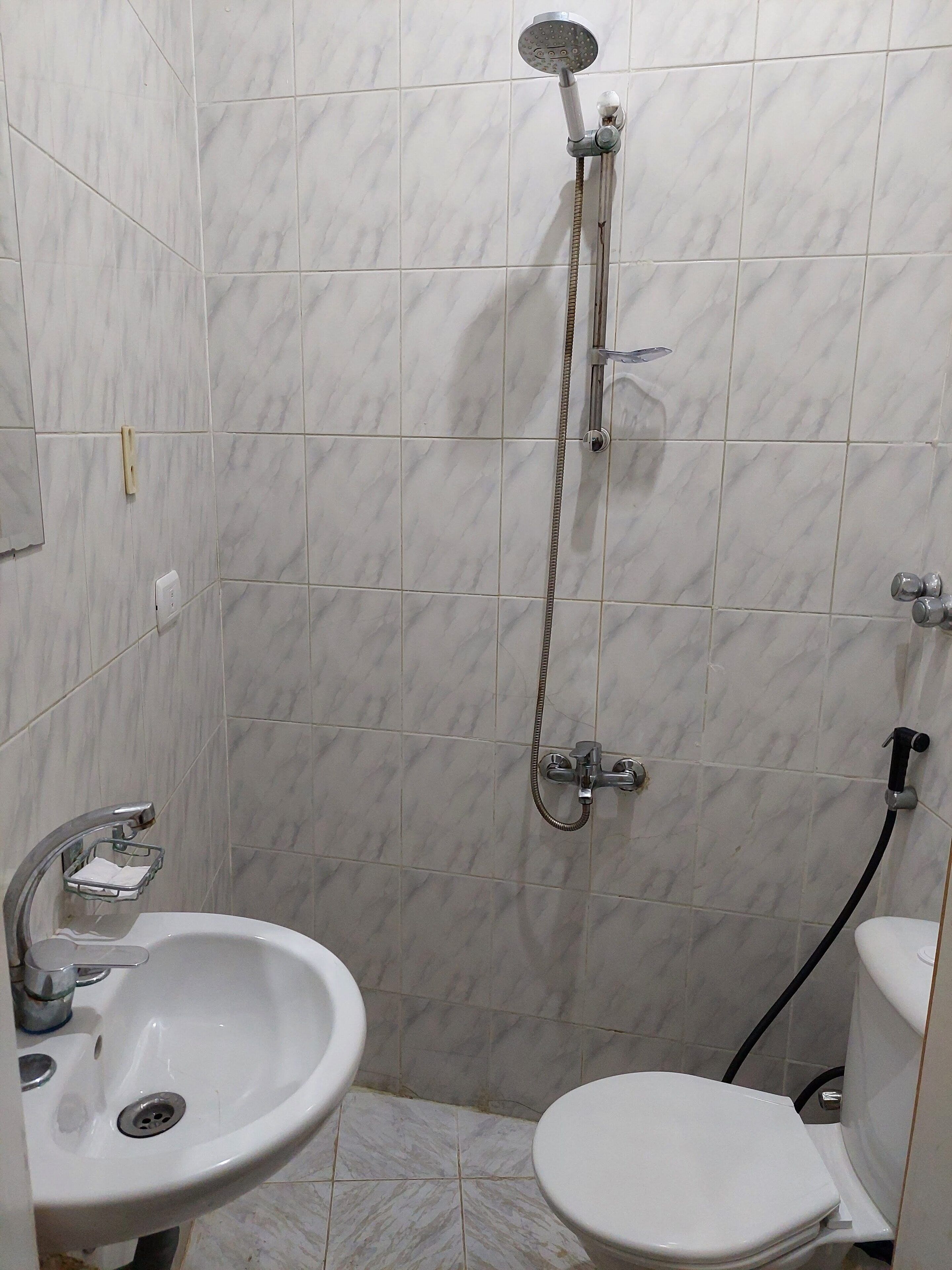 single room | bathroom | combined shower/bathtub, jetted bath, rainfall showerhead, bidet