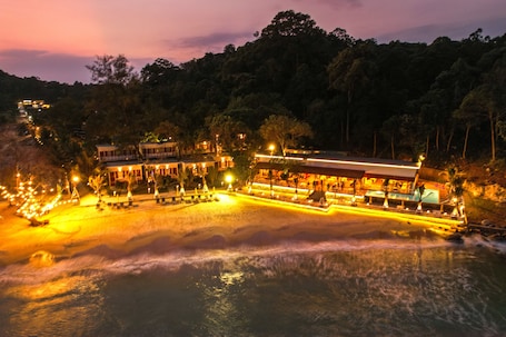 Outdoor banquet area