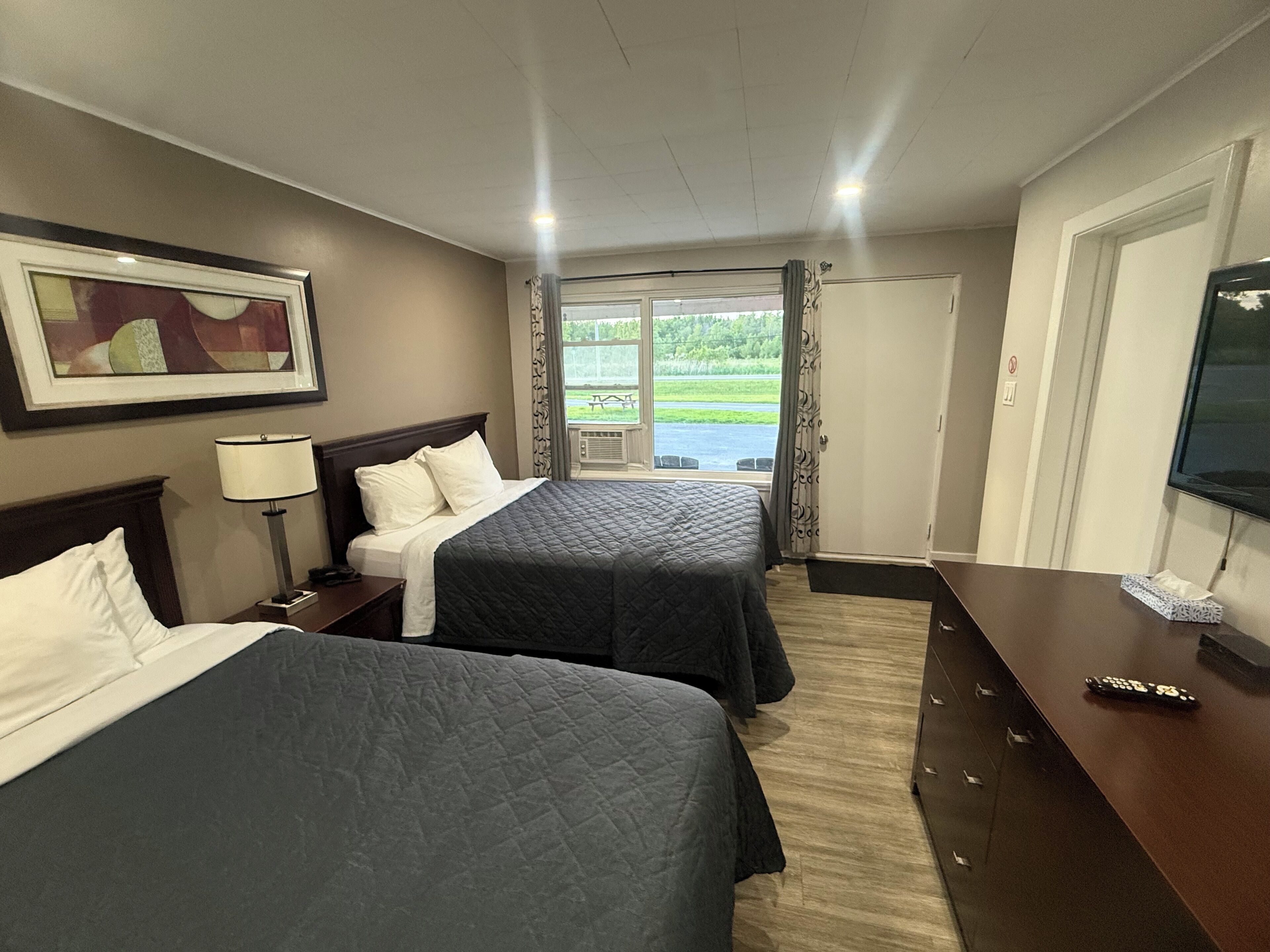 Economy Double Room, 2 Queen Beds | Desk, laptop workspace, blackout drapes, soundproofing