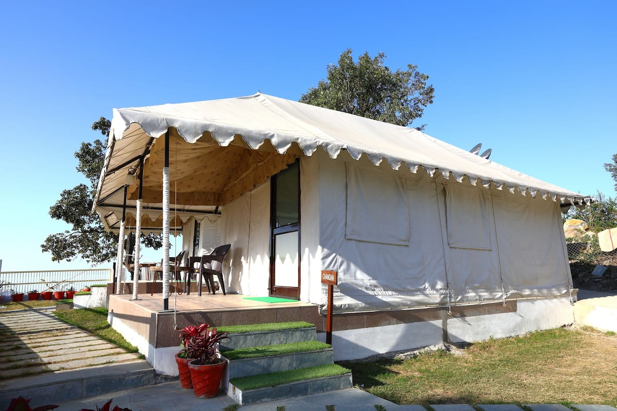 Luxury Tent | Individually decorated, individually furnished, desk, laptop workspace
