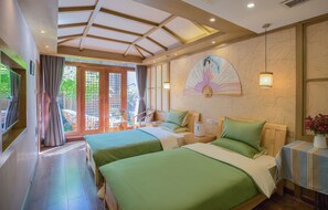 デラックス ツインルーム | デスク、遮光カーテン、WiFi (無料)