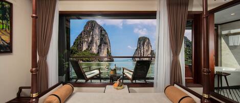 小型双人房, 阳台, 海滩景观 (Captain) | 客房景观