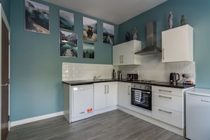 Penthouse Apartment | Private kitchen | Fridge, oven, dishwasher, electric kettle