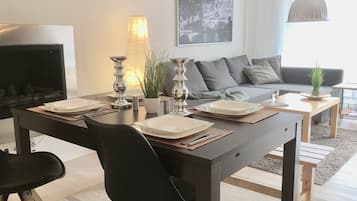 Apartment, 2 Bedrooms, Balcony (Apt. No. 2) | Living area | LED TV