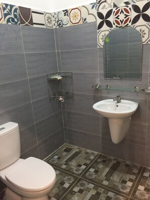 Ducha, artículos de tocador gratuitos, secador de pelo, pantuflas