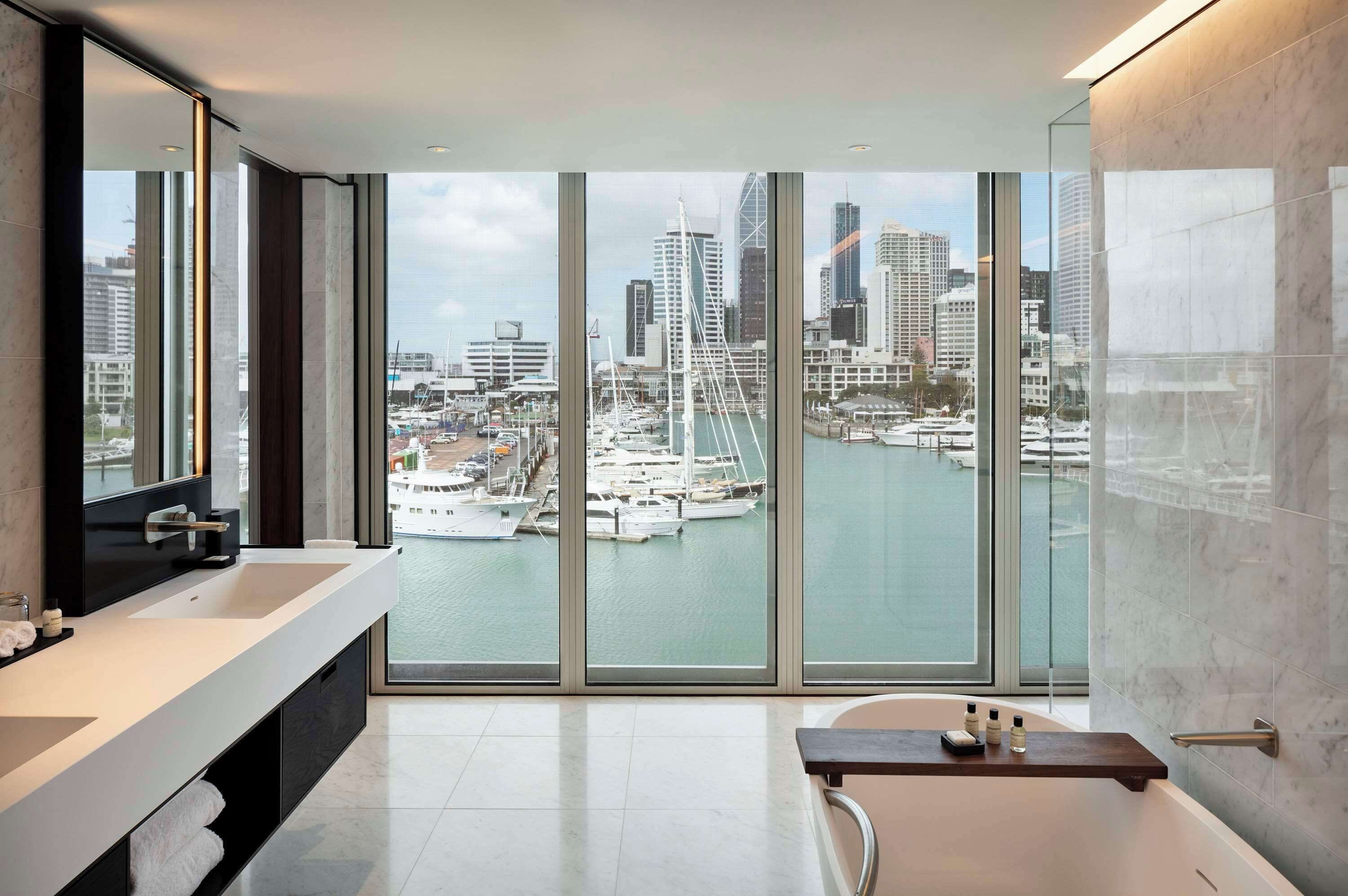 suite (harbour) | bathroom | separate bathtub and shower, deep-soaking bathtub, rainfall showerhead