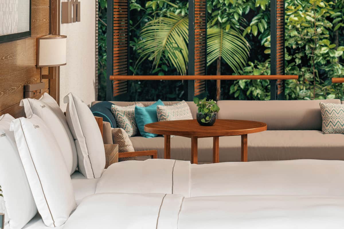 Draps italiens Frette, literie de qualité supérieure, minibar