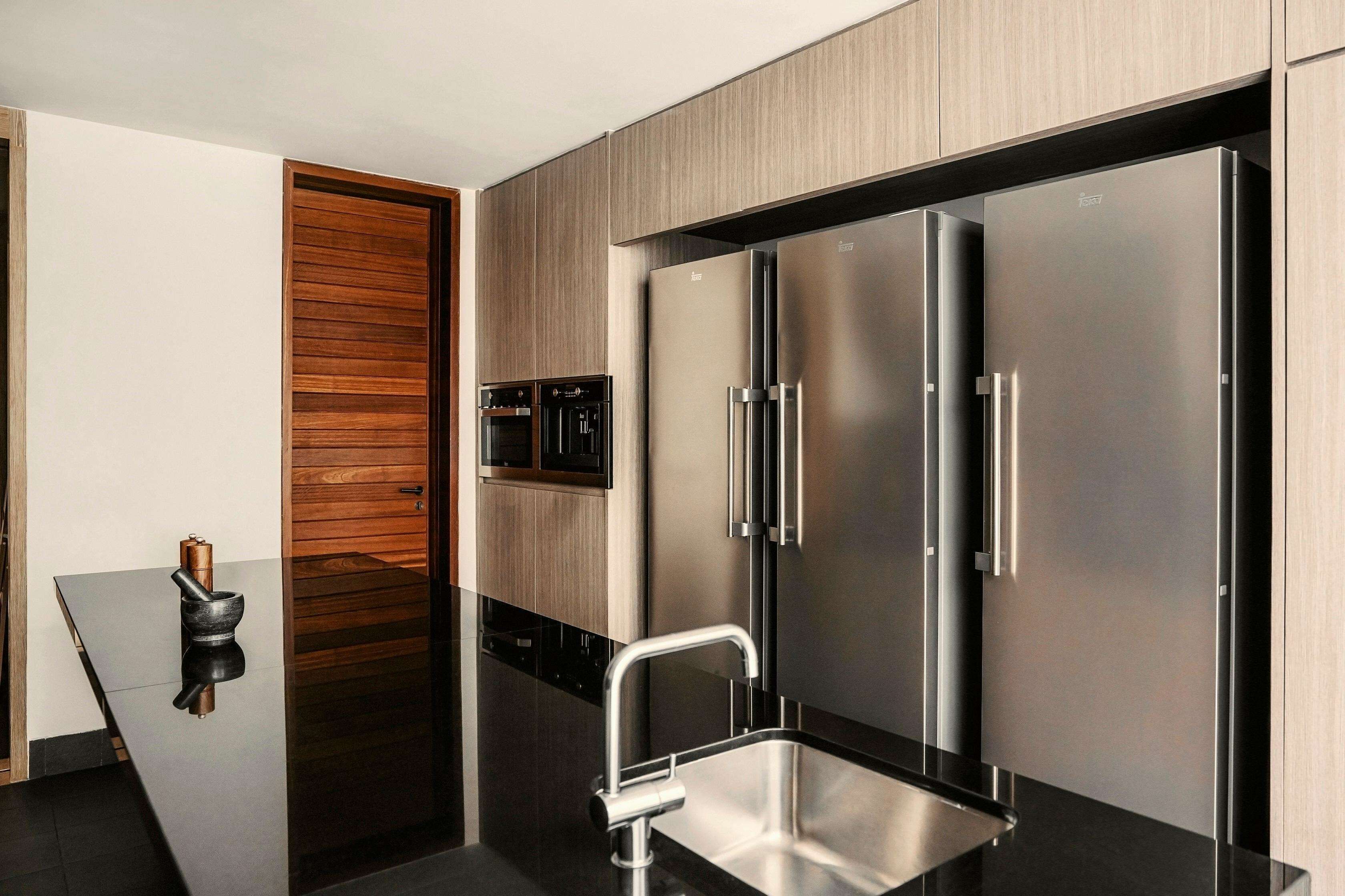 villa (one) | private kitchen | espresso maker, coffee/tea maker, electric kettle, dining tables